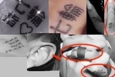 A picture of Ariana Grande's tattoos.